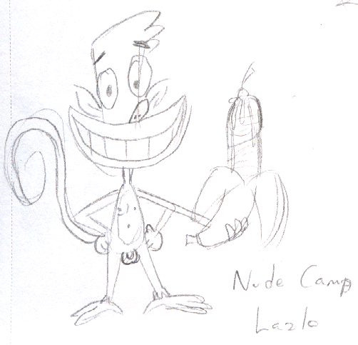 anthro banana camp_lazlo cartoon_network food furry haplorhine lazlo male male_only mammal monkey monkey_boy monkey_feet prehensile_feet primate tagme