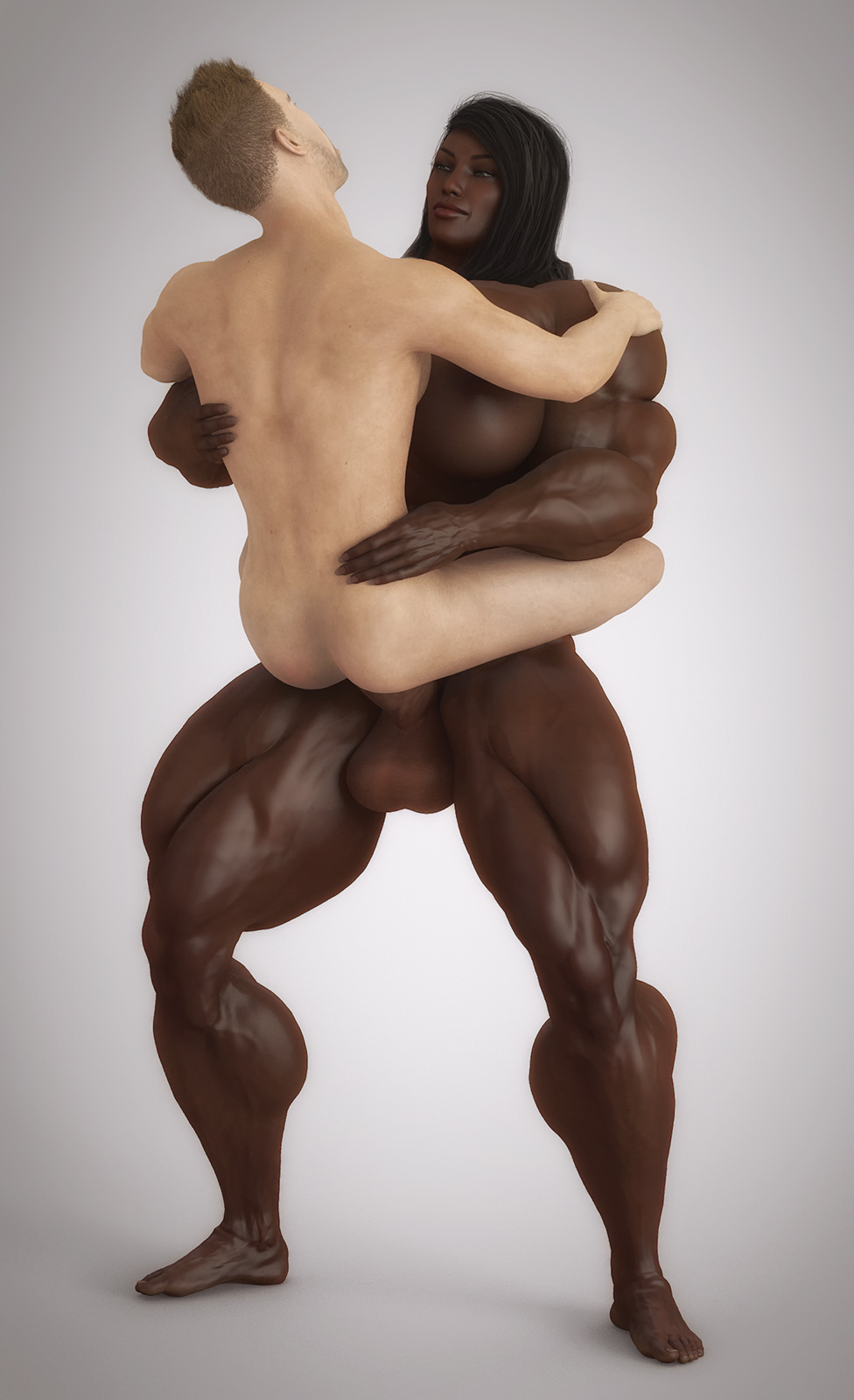 anal, anal sex, barefoot, big dom small sub, dark skin, dark-skinned futa, defaker69, futa on male, futadom, futanari, interracial, intersex, male, malesub, muscular, muscular futa, stand and carry position, standing, standing sex