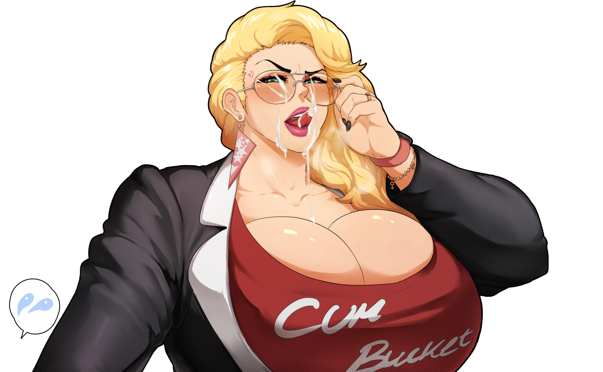 1girls, angry, ashley (donaught), bimbo, black fingernails, black nail polish, black nails, blonde hair, breasts, cleavage, cum, cum in mouth, cum on face, cum on glasses, donaught, eyeliner, eyeshadow, facial, female, female only, glasses, huge breasts, licking lips, lipstick, makeup, mature female, milf, nail polish, original, pink lipstick, red eyeliner, red eyeshadow, solo, venus body, wedding ring