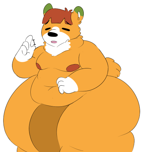 2016 4_fingers alpha_channel animal_crossing anthro bear belly big_belly biped black_nose brown_hair brown_nipples closed_eyes darkened_genitals deep_navel dewlap_(feature) dipstick_ears flaccid fur gesture gloves_(marking) green_fur hair half-length_portrait hyper hyper_penis l00dpanda male mammal markings moobs multicolored_fur navel neck_tuft nintendo nipples nude obese open_mouth orange_fur orange_tail overweight overweight_male penis portrait pudge_(animal_crossing) short_hair short_tail simple_background solo standing thick_thighs transparent_background tuft video_games white_fur wide_hips