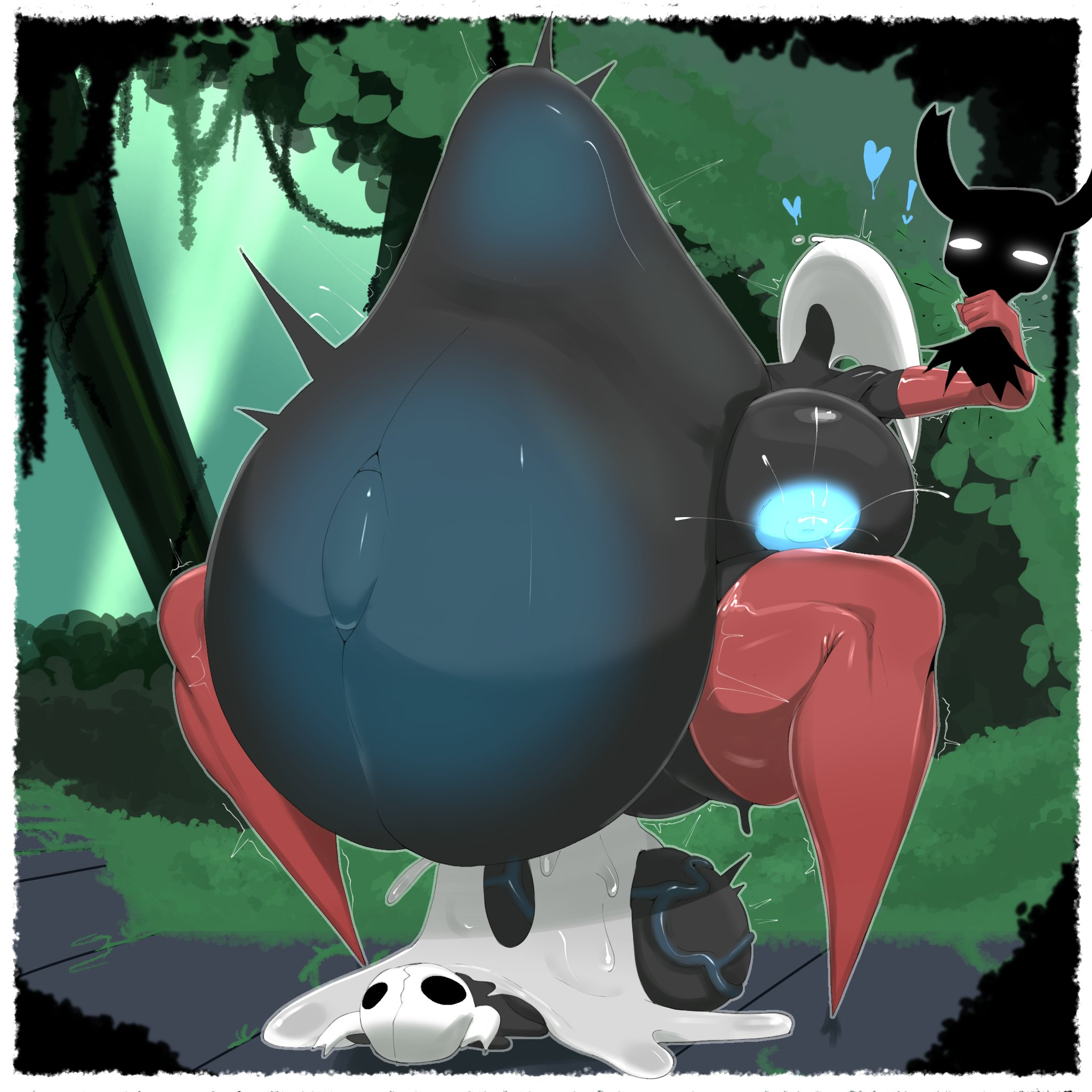 1boy, 1girls, 2025, 2d, 2d (artwork), arachnid, arachnid humanoid, areolae, ass, background, big ass, big belly, big breasts, big female, big female small male, black body, black skin, breasts, breasts bigger than head, cum, cum in pussy, cumflated belly, cumflation, cumming, cumming in pussy, dark body, dark skin, dark-skinned female, ejaculation, elbow gloves, female, female on top, glistening, glistening body, half-siblings, happy, happy sex, heart, hearts around head, hips, hips wider than shoulders, hollow knight, hornet (hollow knight), hyper penis, incest, inflation, lactating, lactating nipples, lactation, large belly, large breasts, large thighs, male, male on bottom, megamor, nipples, penetration, penis, penis in pussy, pussy, repost, sex, shaded, size difference, stockings, the knight (hollow knight), thick thighs, thighhighs, thighs, tight pussy, vaginal penetration, wide hips