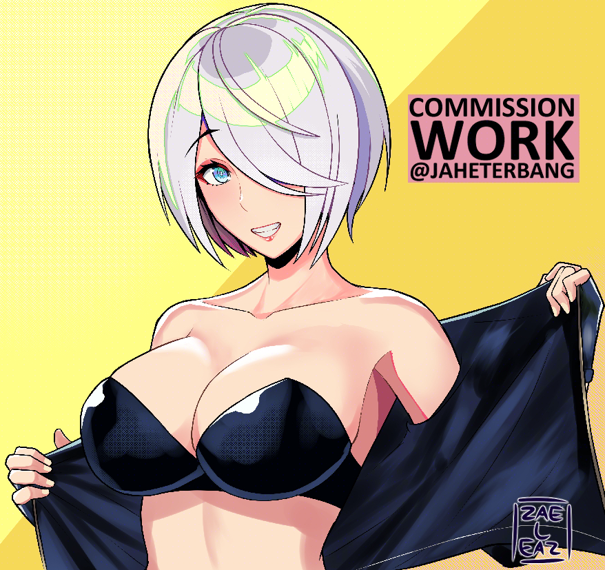 1girls angel_(kof) bare_shoulders big_breasts bimbo black_bra blue_eyes blush bob_cut bra busty cleavage eyelashes eyeshadow female female_focus female_only hair_over_one_eye hi_res high_resolution highres jacket jaheterbang king_of_fighters kof large_breasts leather_jacket lips lipstick makeup medium_hair perky_breasts pink_lips pink_lipstick pinup pose posing shoulder_length_hair silver_hair skimpy skimpy_clothes smile smiling smiling_at_viewer snk solo solo_female solo_focus standing teeth teeth_showing the_king_of_fighters underwear very_high_resolution voluptuous voluptuous_female white_hair