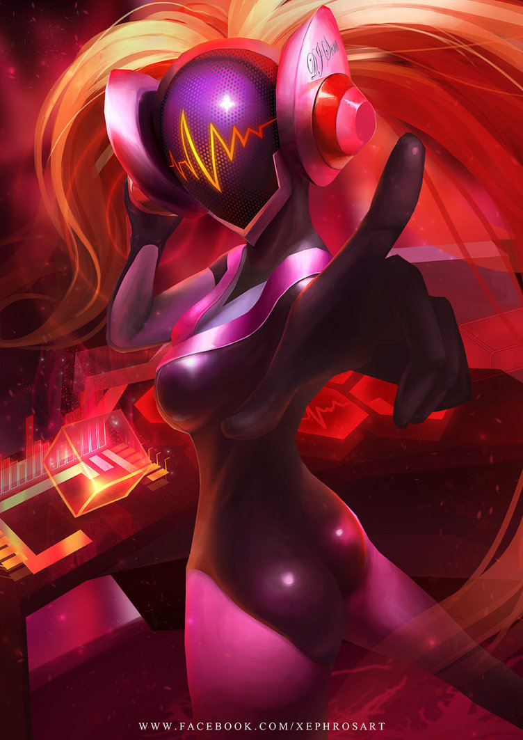 1girls ass big_ass big_breasts big_butt breasts dj_sona dj_sona_concussive female headphones helmet latex league_of_legends looking_back riot_games solo sona_buvelle suit