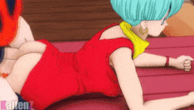 3d, animated, ass, bulma briefs, doggy style, dragon ball, dragon ball super, dragon ball z, female, gif, kallenz, male, penis, sex, son goku, straight