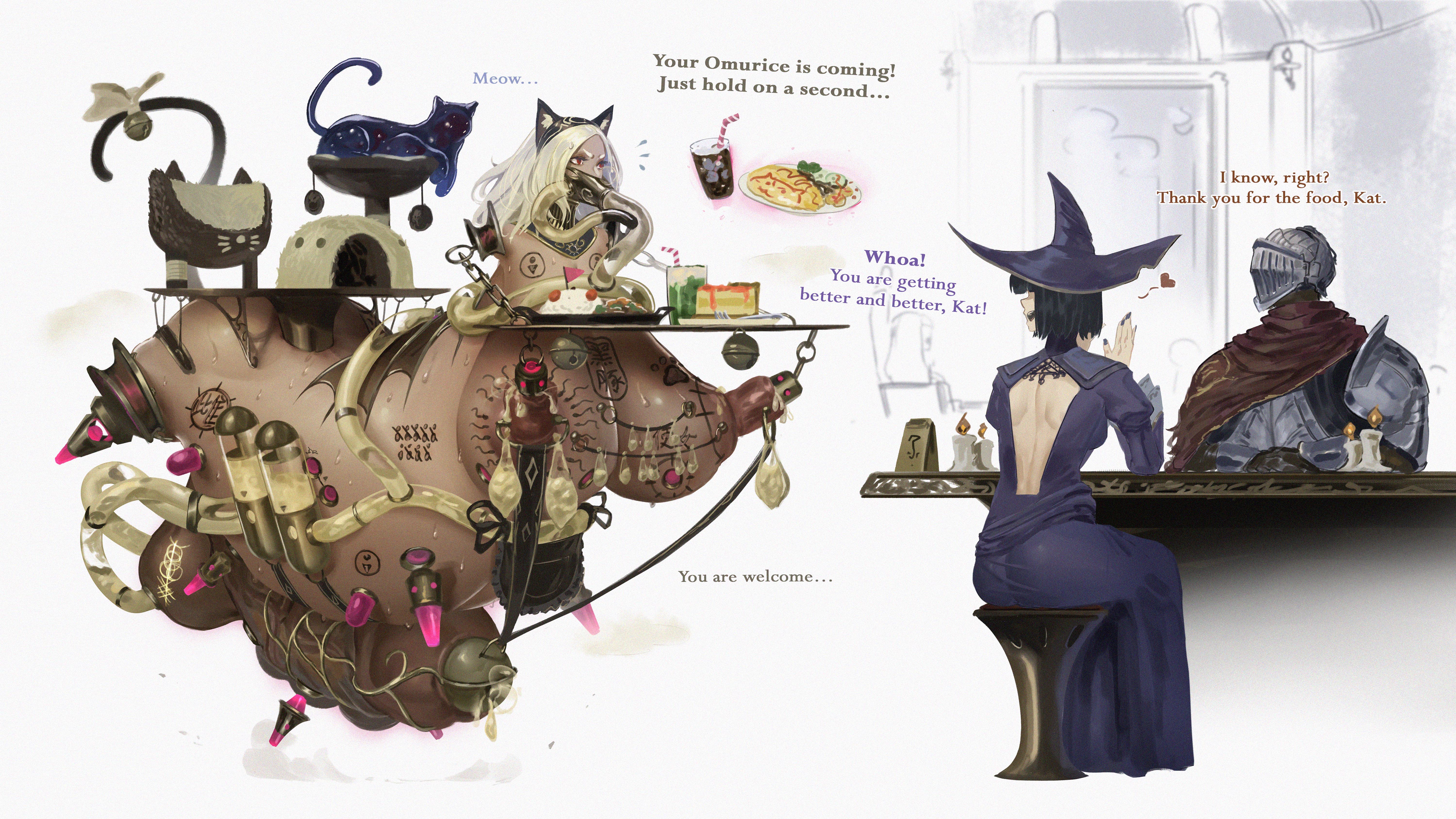 amputee, anal bead, anal beads in urethra, anal insertion, balls, big breasts, big nipples, body modification, branded, branding, branding mark, breasts, cat ears, cat tail, cum drinking, dark souls, dripping cum, dusty (gravity rush), english text, fellatio mask, floating, futanari, gag, gagged, gravity rush, hi res, huge balls, huge belly, huge breasts, humiliating tattoo, hyper penis, hyper pregnancy, insertion, intersex, kat (gravity rush), maid apron, nipple penetration, nipple piercing, penis insertion, pregnancy tally, pregnant, pregnant belly, pregnant futa, quadruple amputee, sezdraw, sweating, urethral, urethral insertion, used condom, veiny penis, waitress, what, zullie the witch