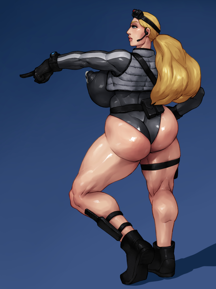 1girls, ass, big ass, big breasts, blonde hair, breasts, capcom, clothing, female, female only, hair, huge ass, huge breasts, kolin (street fighter), large ass, large breasts, muscular, muscular female, nipple bulge, rampage0118, seductive, solo, street fighter, thick thighs, video games
