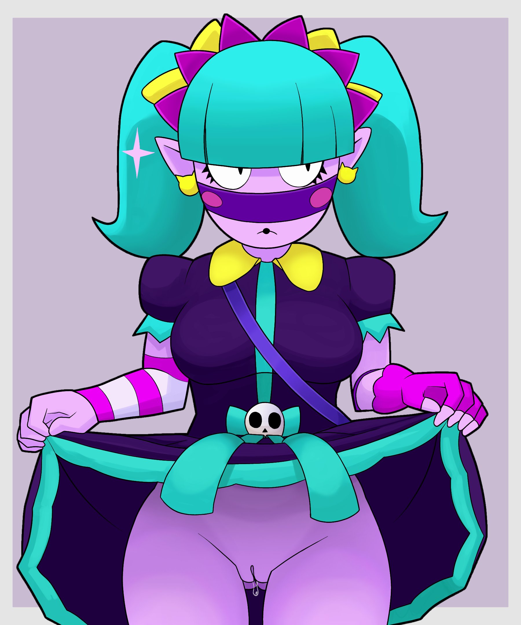 bottomless, brawl stars, emz (brawl stars), exhibitionism, female, female only, harajuku emz, no panties, pussy, showing pussy, sickojacko
