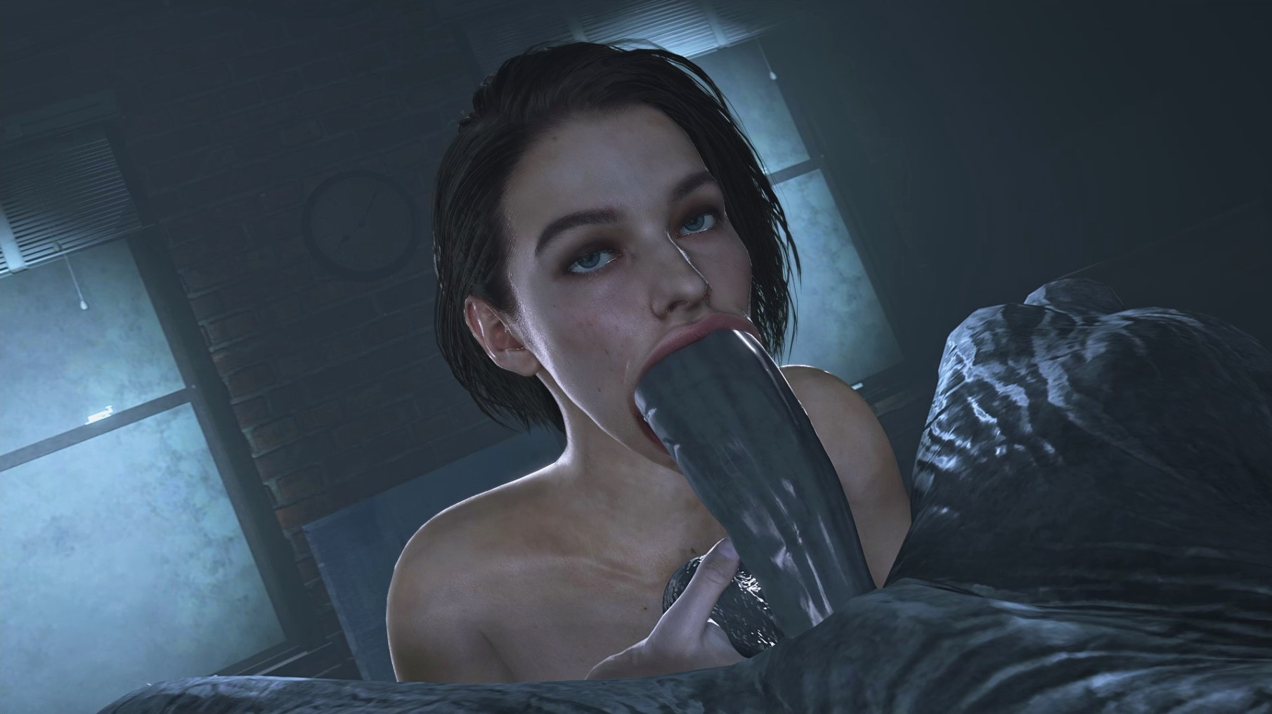 1boy1girl, 3d, artist request, balls grab, huge cock, jill valentine, love, massive cock, monster, monster on female, mr x, oral, oral sex, resident evil, size difference, stockholm syndrome, tyrant