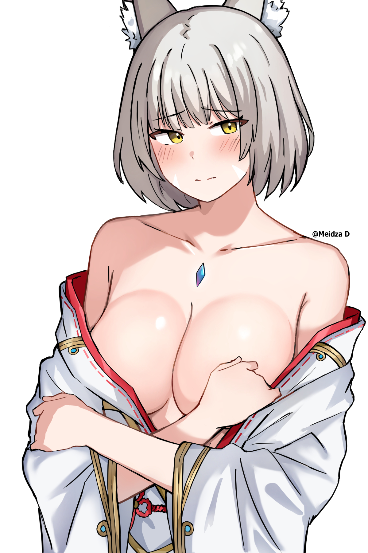 1girls, alternate breast size, big breasts, boobs, breasts, core crystal, embarrassed, female, female only, highres, large breasts, medium breasts, meidza d, milf, nia, off shoulder, queen nia, solo, xenoblade (series), xenoblade chronicles 2, xenoblade chronicles 3