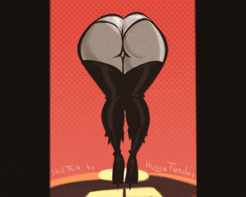 alternate costume, ass, big ass, black boots, bodysuit, boots, clothed, costume, curvy, disney, elastigirl, elastigirl (the incredibles 2 supersuit), female, fully clothed, gloves, helen parr, high heel boots, huge ass, huge butt, hugotendaz, milf, pixar, plump, short hair, smooth skin, solo, the incredibles, the incredibles 2, thick thighs, thigh boots, wide hips