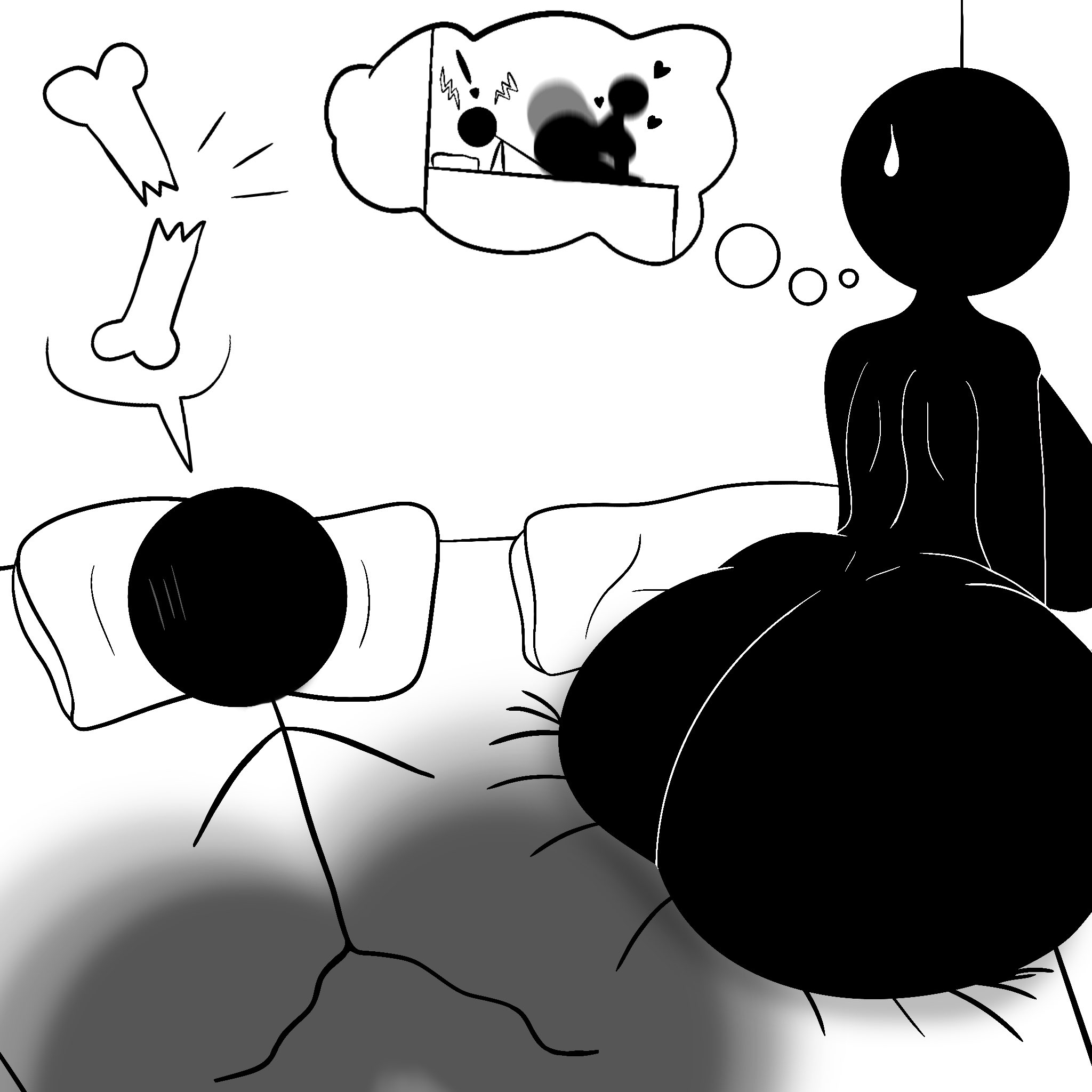 1boy, 1girls, after sex, ass, bed, big ass, bigger female, breasts, broken legs, broken pelvis, cowgirl position, curvydoodles, death by snoo snoo, death by snu snu, female, huge ass, huge breasts, large ass, male, pelvis, reverse cowgirl position, sex, sexy, size difference, smaller male, stick figure, stickfigure, stickman, stickwoman, straight, voluptuous, voluptuous female