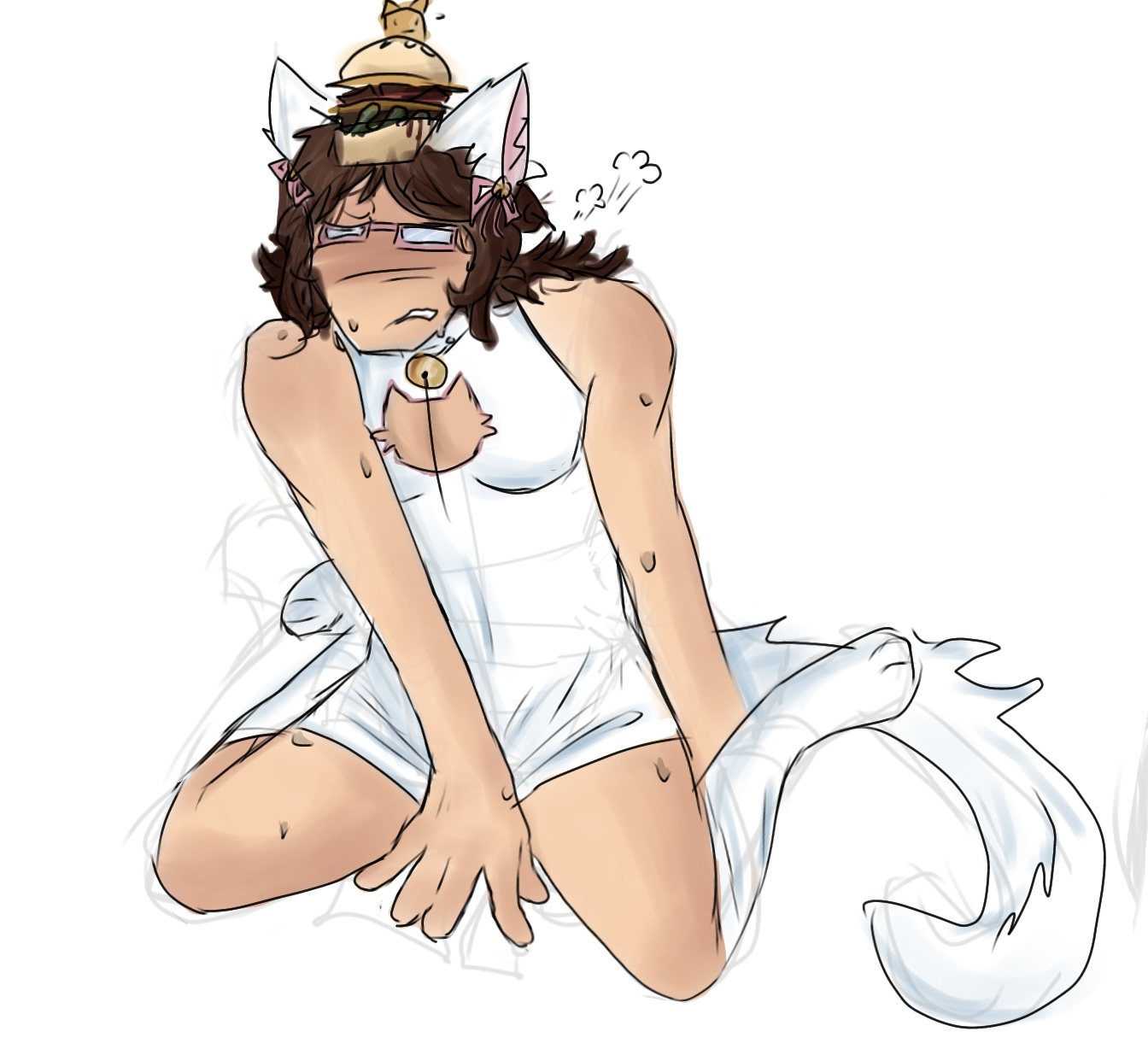 007n7, 007n7 (forsaken), blush, cat boy, cat ears, cat tail, covering crotch, embarrassed, femboy, femboy focus, femboy only, forsaken (roblox), male, male only, roblox, roblox game, robloxian, self upload, socks only, solo, tagme, ticklefart