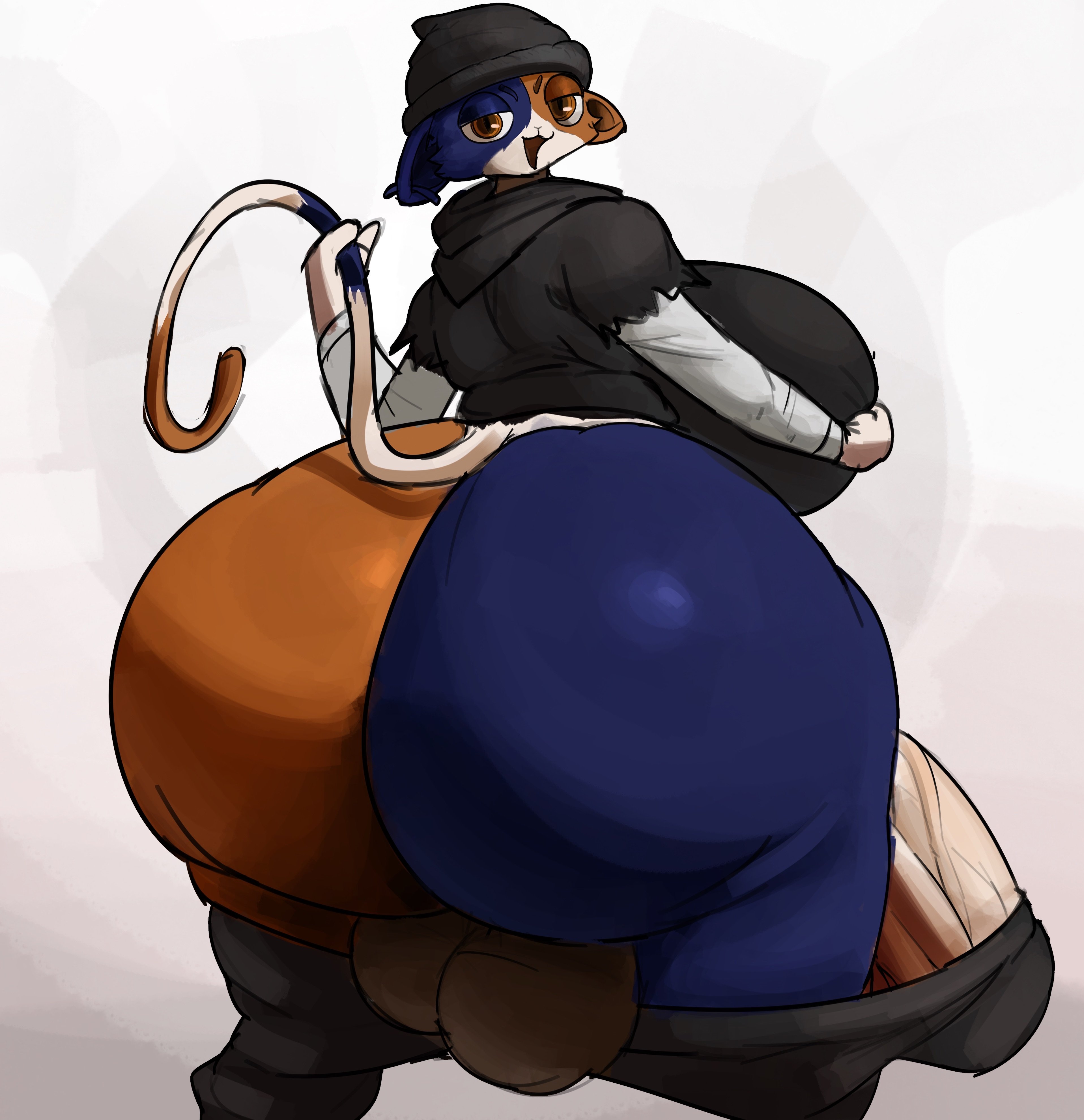 2026, anthro, ass, beanie, beanie hat, big ass, big butt, bubble ass, bubble butt, calico cat, cat ears, cat tail, dumptruck ass, dumptruck butt, epic games, felid, feline, felis, fortnite, furry, futanari, high resolution, highres, hotcoffeeguy1, huge cock, huge penis, hyper, hyper ass, hyper butt, looking at viewer, looking back, meow skulls (fortnite), penis, plump, plump ass, plump butt, plump thighs, smile, smiling, tagme, thick butt, thick thighs, vein, veiny penis, wide ass, wide hips, wide thighs