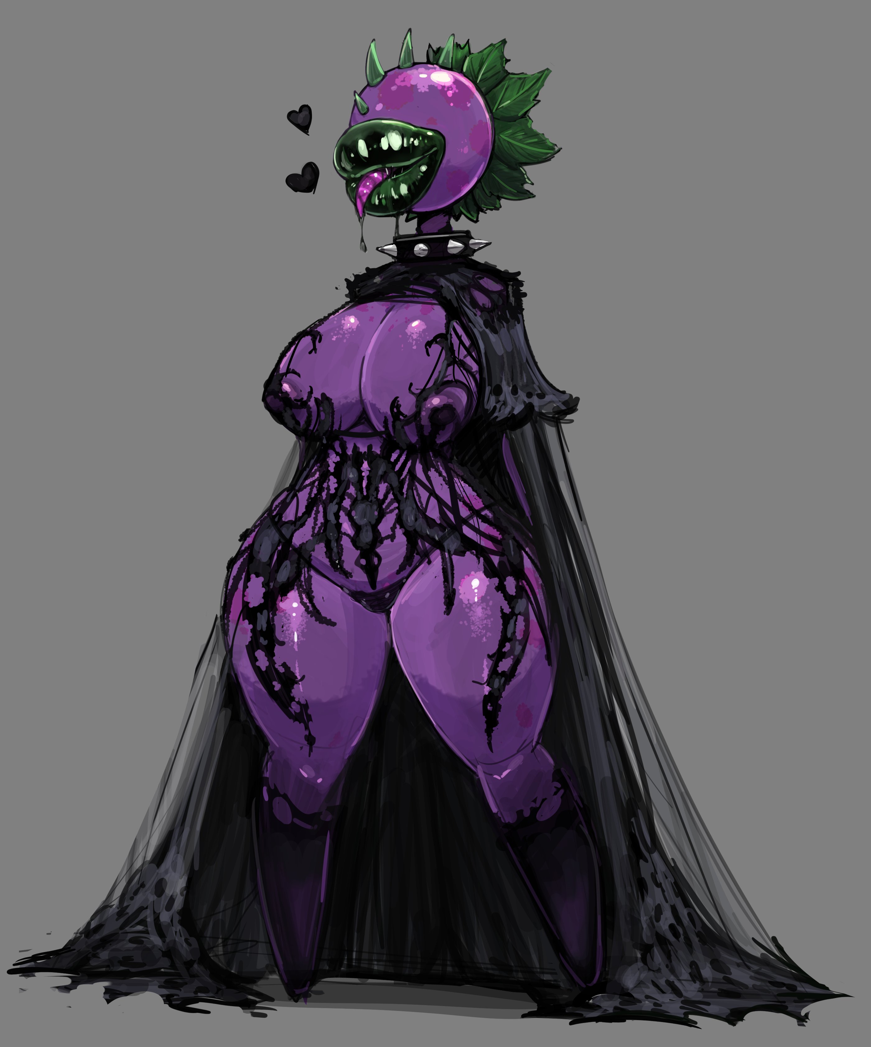 1girls, anthro, anthrofied, ass, ass focus, big breasts, breasts, choker, chomper (pvz), dress, el pantano de spyne, female, flora fauna, goth, oral, plant, plant girl, plant humanoid, plantie, plants vs zombies, plants vs. zombies, popcap games, spiked collar