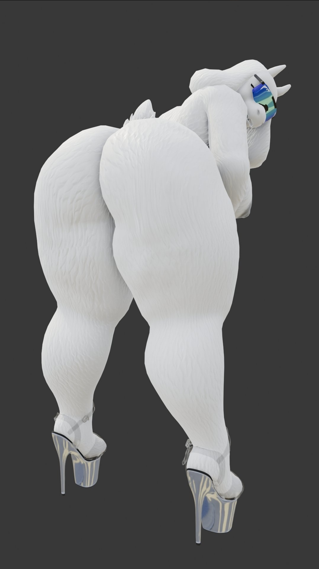 3d, big ass, blender, completely nude female, furry, glasses, goat girl, high heels, milf, sligarthetiger, toriel, undertale, white fur