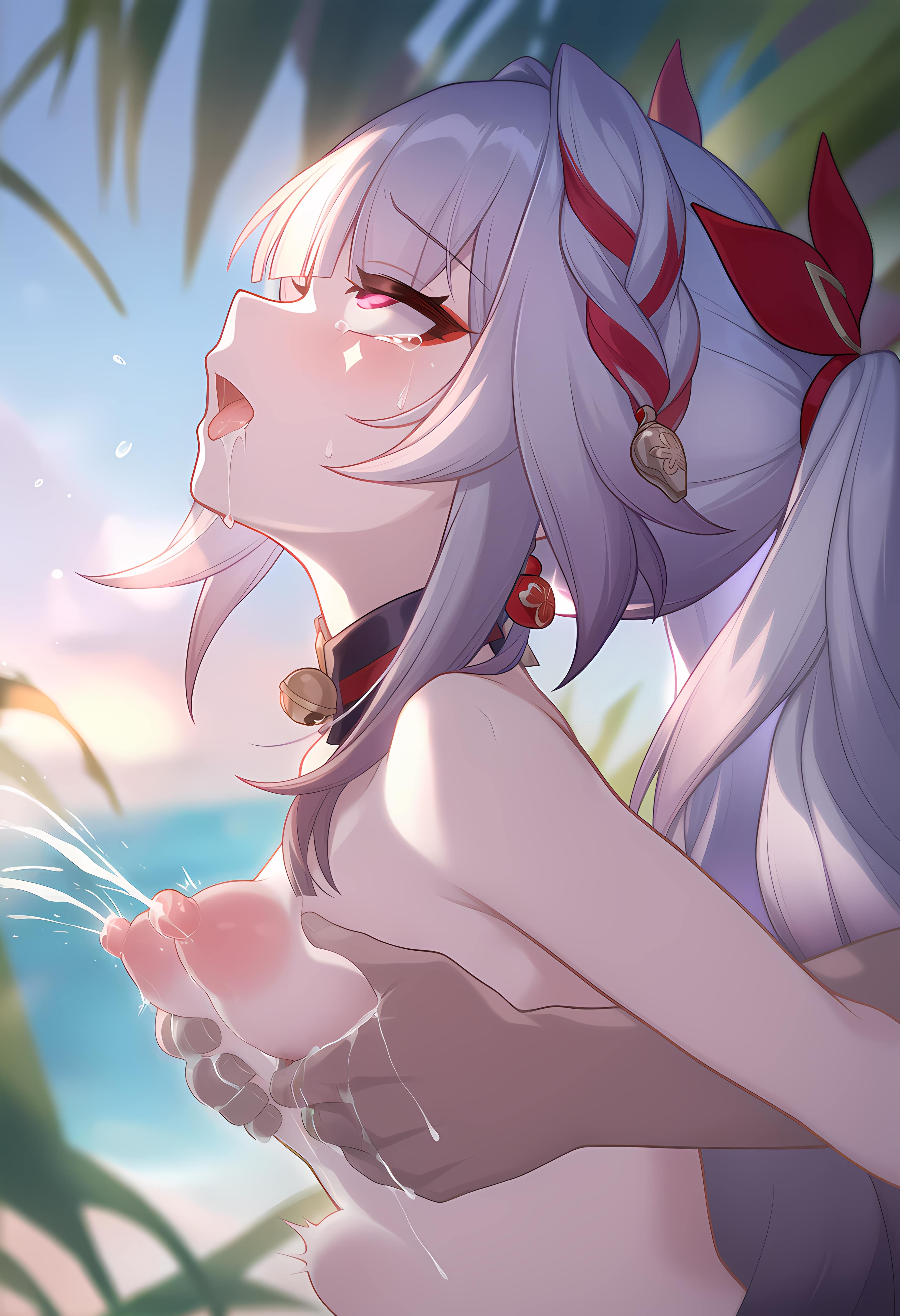 1girls, ai generated, hakivili, honkai: star rail, lactation, small breasts, sparxie (honkai: star rail)
