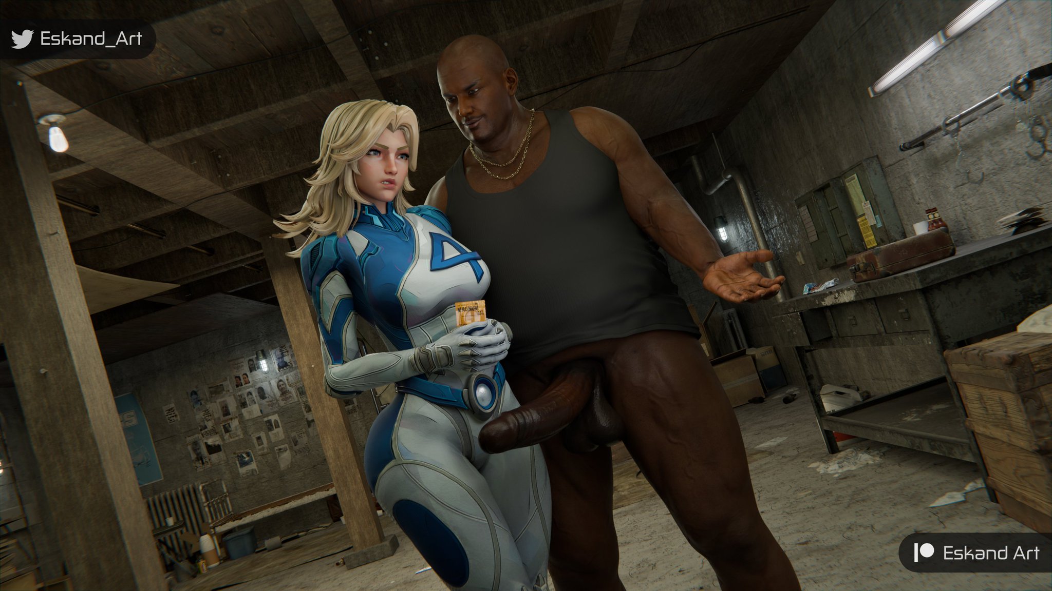 1boy, 1boy1girl, 1girls, 3d, big ass, big breasts, big thighs, breasts, cheating, cheating wife, curvaceous, curvy, curvy figure, dark skin, dark-skinned male, disgusted, eskandart, fantastic four, female, hips, huge ass, huge breasts, huge thighs, interracial, invisible woman, invisible woman (marvel rivals), large ass, large breasts, large thighs, light skin, light-skinned female, male, male/female, marvel, marvel rivals, mature, mature female, slim waist, straight, sue richards, sue storm, thick, thick hips, thick legs, thick thighs, thighs, voluptuous, waist, wide hips, wide thighs
