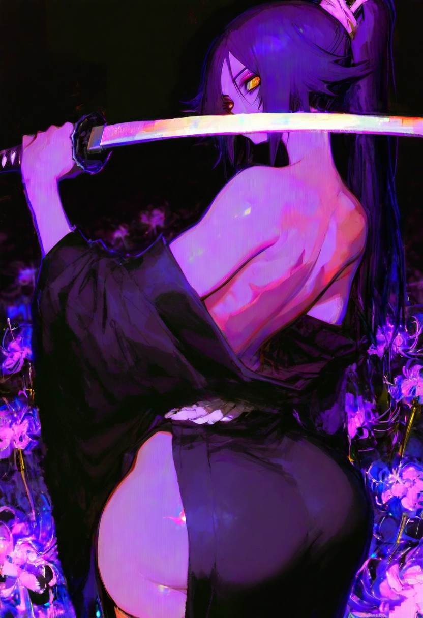 1girls, 2026, ai generated, big ass, bigtub7775, bleach, dark-skinned female, female, female only, shihouin yoruichi, solo, solo female, tagme