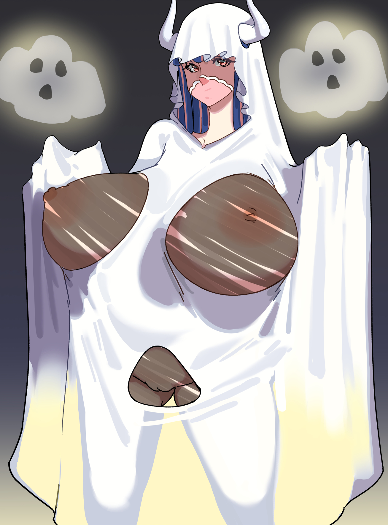 47 hard, female, female only, ghost, halloween costume, one piece, sheet ghost, ulti (one piece)