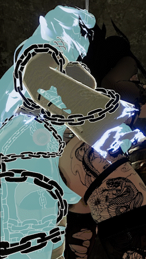 2futas, 3d, 3d model, anal, anal sex, animated, chains, content creator, dungeon, fansly, female, from behind position, futanari, glasses, hands on hips, intersex, large penis, maxi the muse, monster, monster girl, penis, red eyes, slime, slime girl, slime monster, virtual youtuber, vr media, vrchat, vrchat avatar, vrchat media, vrchat model, vtuber