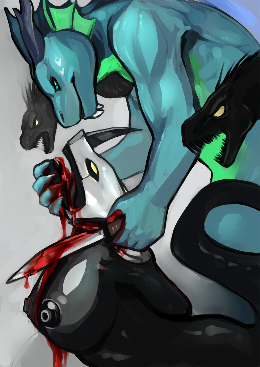 anthro blood cyber_dragon death dragon female female_death male murder