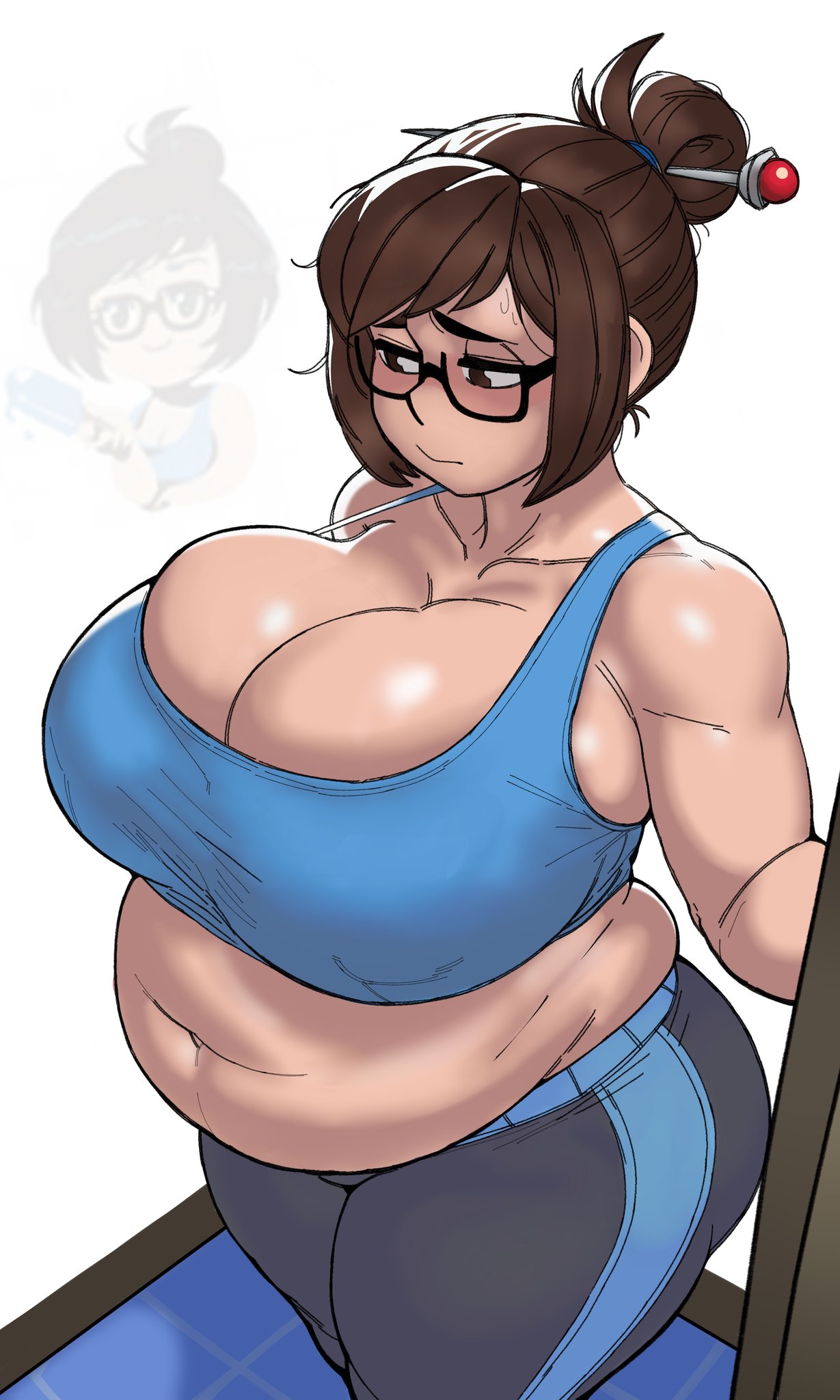 1girls, bbw, breasts, chubby, chubby female, cleavage, delucksdx, female, huge breasts, human, large breasts, mei (overwatch), obese, overwatch, overweight, revealing clothes, standing, tagme, voluptuous, weight gain