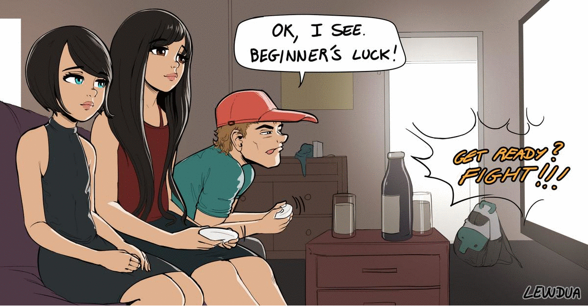 1girls, 2boys, alice (lewdua), alice and friends, animated, animated gif, artist name, balls, big penis, cum, cum in mouth, cumshot, david (lewdua), fellatio, female, femboy, foreskin, gif, girly, handjob, huge cock, lewdua, male, masturbation, oral, original, penis, slideshow, speech bubble, testicles, text, trap, uncircumcised