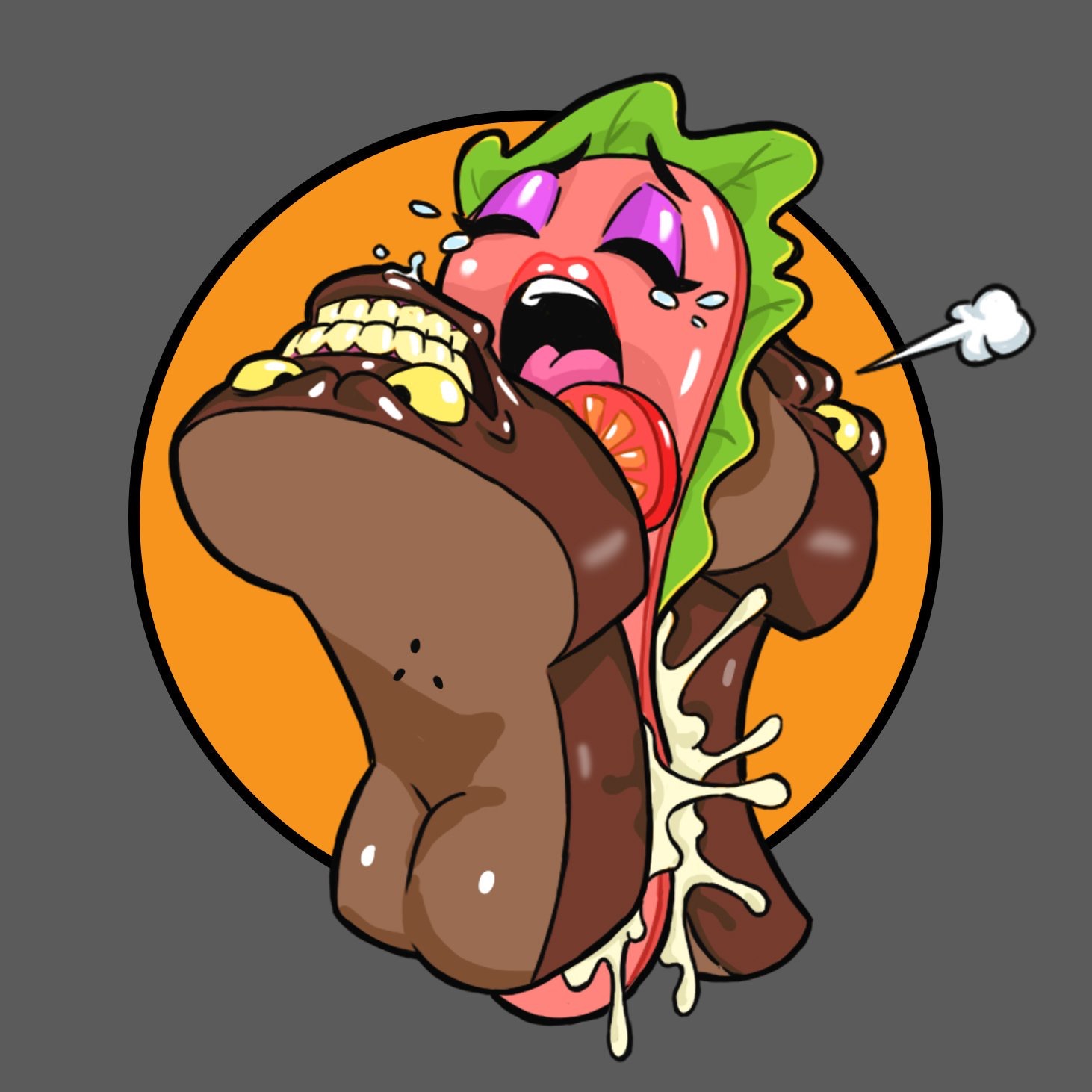 1girls, 2boys, anthro, bread, dargoden, female, food, male, sandwich, sandwiched