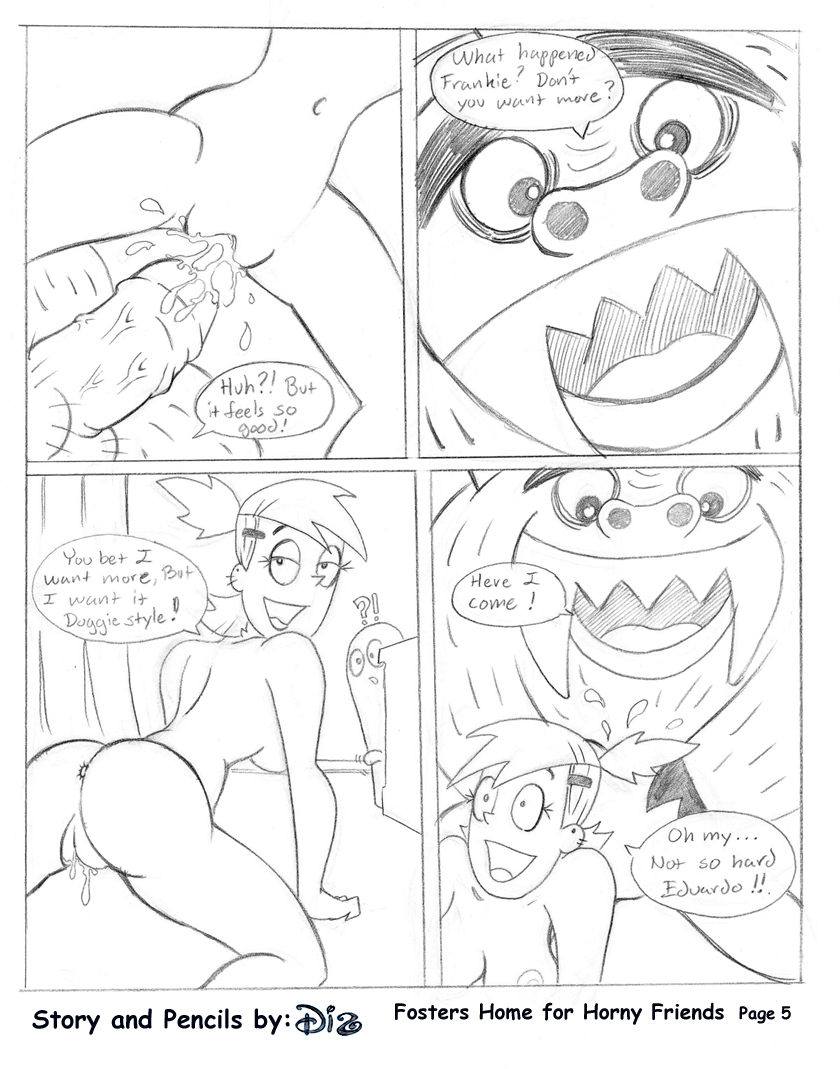 bloo cartoon_network comic dis eduardo_(fhfif) female foster's_home_for_imaginary_friends frankie_foster human male straight