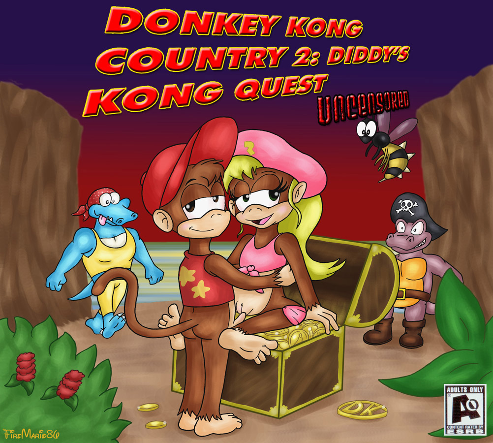 1girls 3boys bottomless color diddy_kong dixie_kong donkey_kong_(series) female firemario86 furry haplorhine imminent_sex interspecies kannon kremling kruncha male monkey monkey_boy monkey_girl multiple_boys nintendo penis primate pussy straight tail zinger