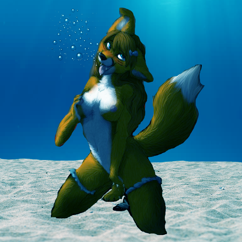 1girls asphyxiation bubbles cum drowning female female_only fox furry furry_only masturbation nipples photoshop pussy_ejaculation shapeshifterprincess solo underwater