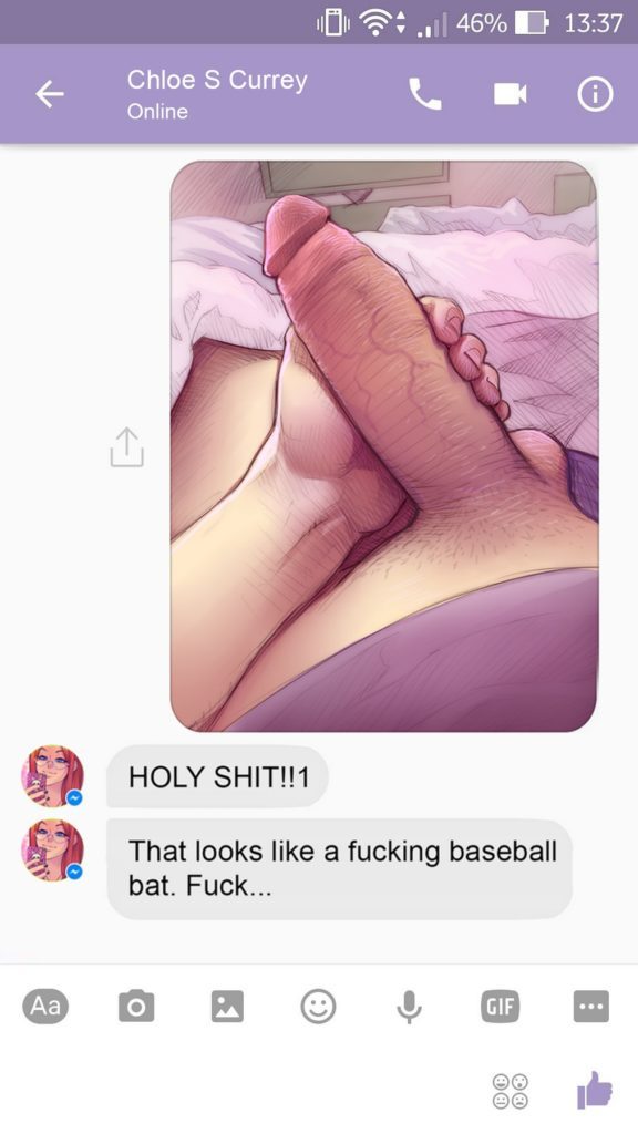 admiring, blue eyes, comic, dialogue, english, english text, erection, female, horny, male, melkor mancin, penis, penis awe, phone, red hair, tagme, text, text message, young