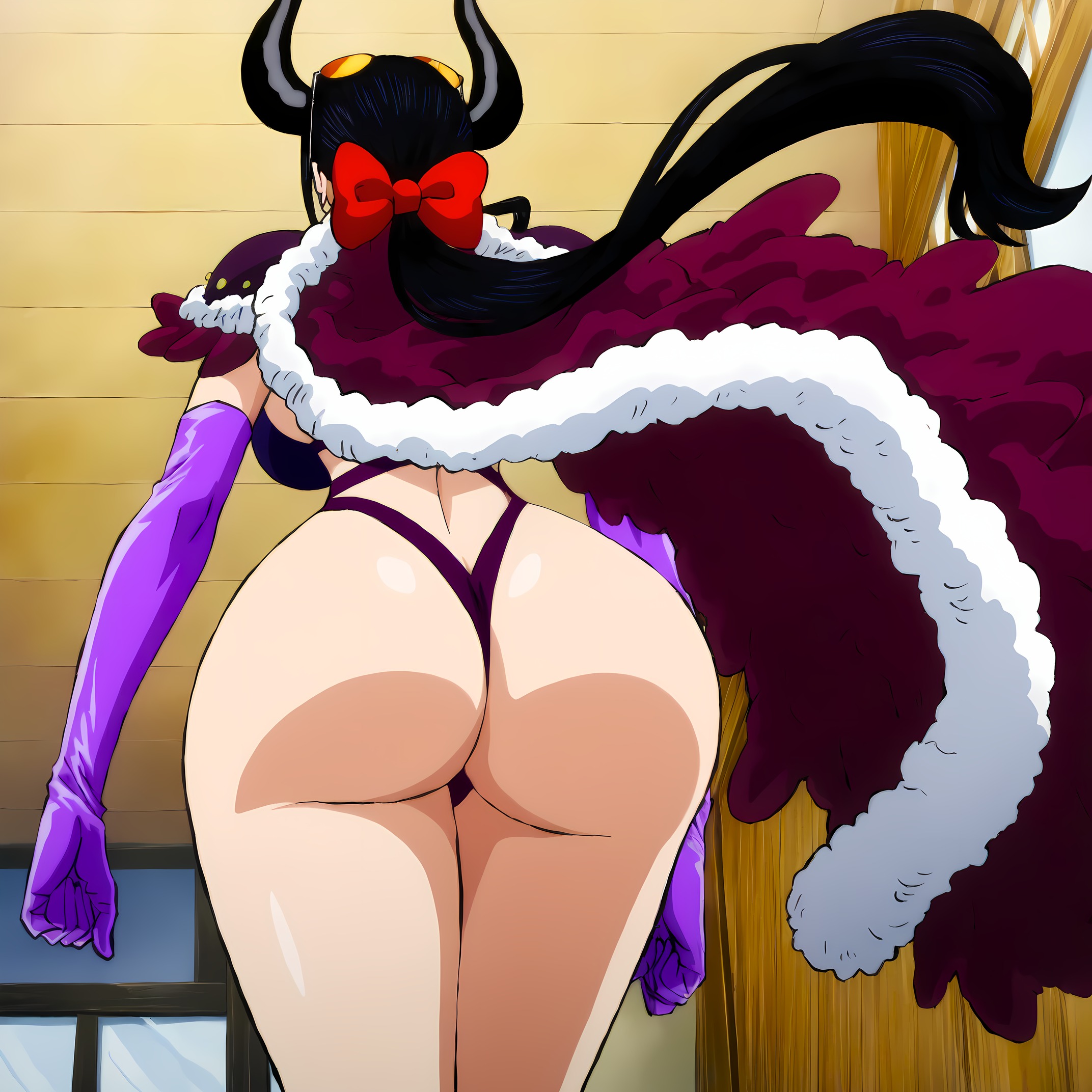 1girls, ai generated, ass, ass focus, big ass, big breasts, black hair, black-haired female, breasts, clothing, female, female only, jarentr, nico robin, one piece, panties, raped, sex, thong