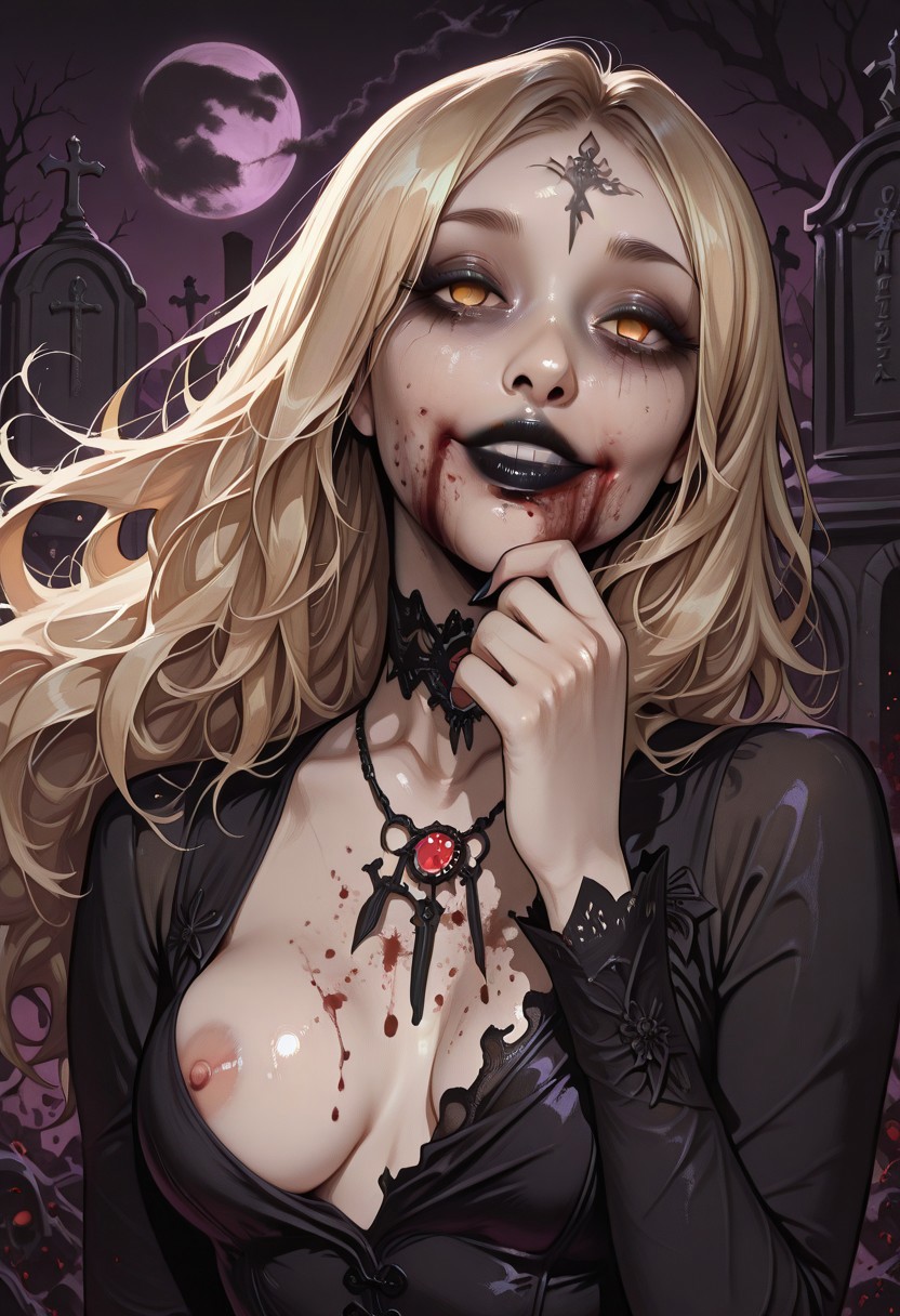 1girls ai_generated bela_(resident_evil) blood blood_on_face breasts capcom cemetery civitai dark_fantasy erect_nipples ethereal_aura female female_focus female_only goth goth_girl gothic graveyard grey_skin horror horror_(theme) hylian_r34 long_hair looking_at_viewer medium_breasts one_breast_out perky_nipples petite petite_body petite_female pov red_hair resident_evil resident_evil_8 resident_evil_8:_village sadistic sadistic_girl tagme young young_female young_looking_female young_woman