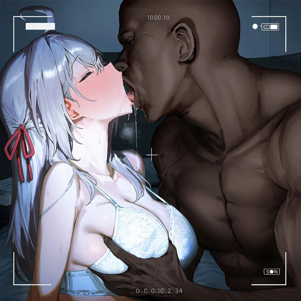 ai generated, alisa mikhailovna kujou, dark-skinned male, grabbing, grabbing breasts, groping, groping breasts, kiss on lips, kissing, pluqqi, tokidoki bosotto russian de dereru tonari no alya-san, tongue, tongue kiss