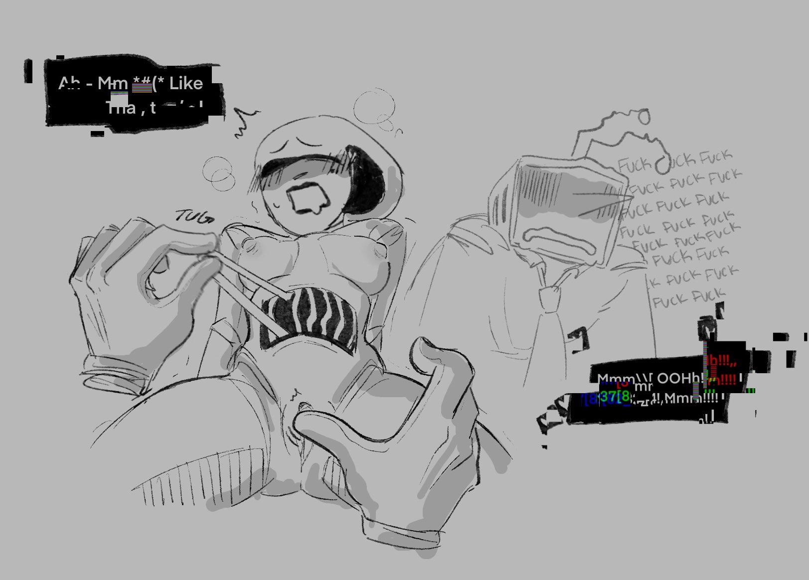 2d (artwork), breasts, computer, deltarune, dialogue, female, lust, male, naked, naked female, pussy, queen (deltarune), rubbing clitoris, sex, sketch, sketch page, strawpage request, tenna (deltarune), toby fox, tv head, undertale (series), unknown artist, wigglylamp92, wigglylamp92 (artist), wireplay, wires
