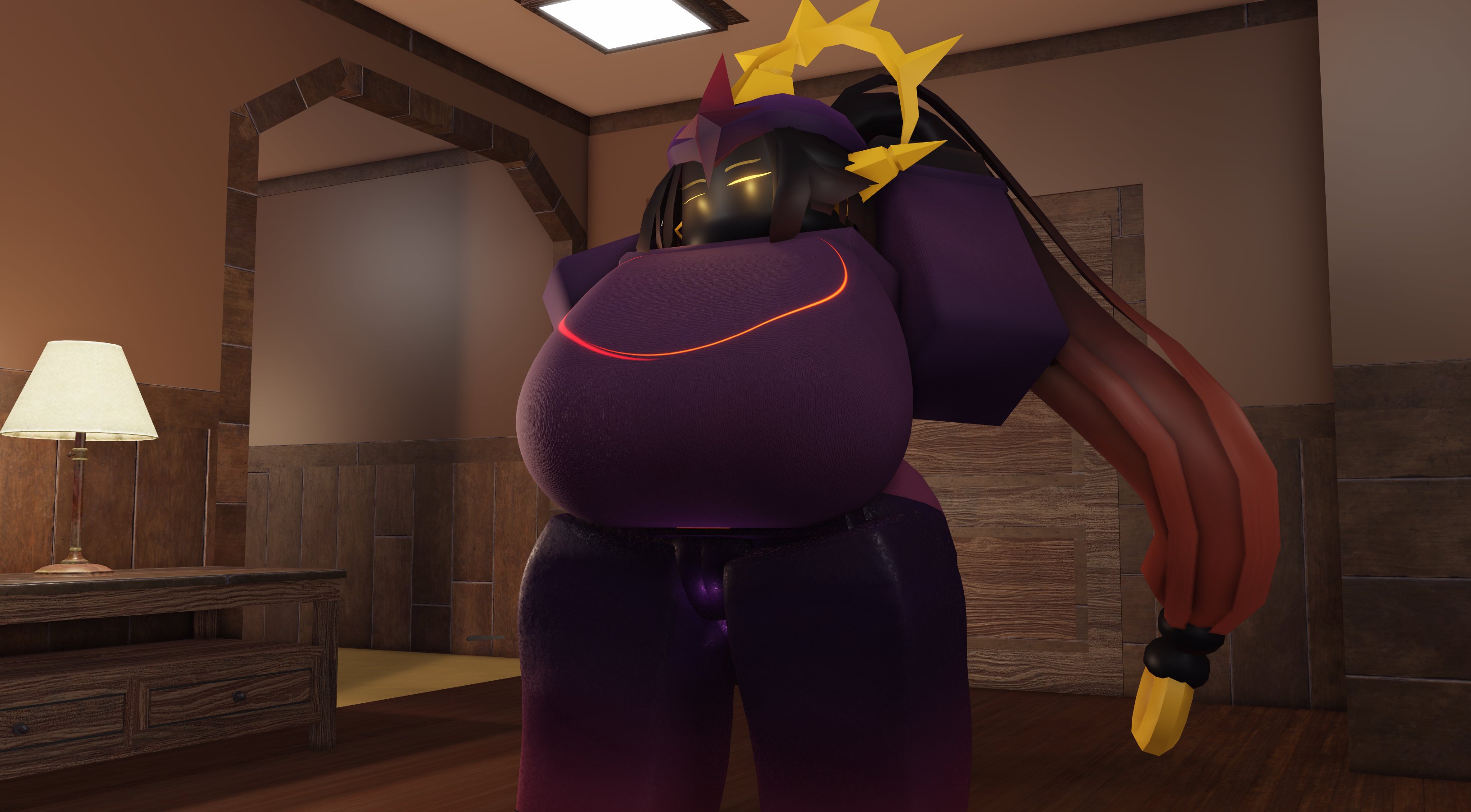 1girls, 3d, arms behind head, arms up, big breasts, black body, breasts, closed eyes, clothed, clothed female, clothes, clothing, female, female only, lampshaderr34, long hair, roblox, roblox game, robloxian, stretching, tagme, the umbra, thick thighs, thighs, tower defense simulator, yellow eyes