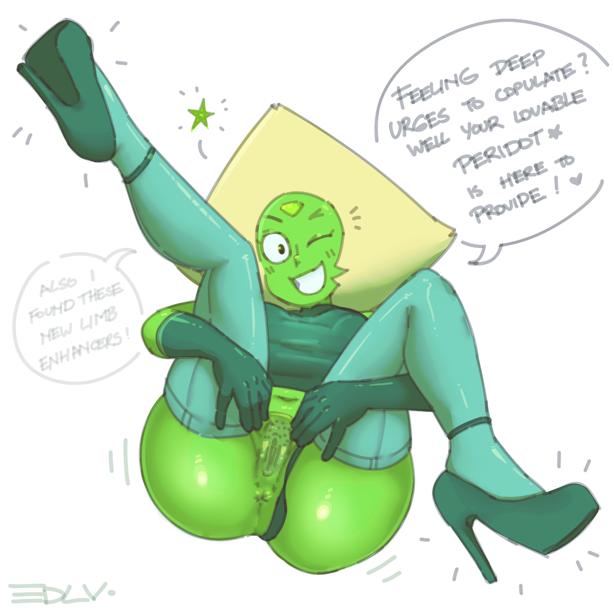 1girls, ass, ass bigger than head, big ass, big thighs, bubble ass, bubble butt, edalv, fat ass, female, female only, huge ass, huge butt, huge thighs, inviting, massive ass, massive thighs, panties, panties aside, peridot (steven universe), pinup, precum, presenting, presenting hindquarters, pussy, pussy focus, pussy lips, pussy peek, steven universe, stubble, thick ass, thick legs, thick thighs, thigh highs, thighhighs, thunder thighs, thunderthighs, vagina, wide hips, wide thighs, wink