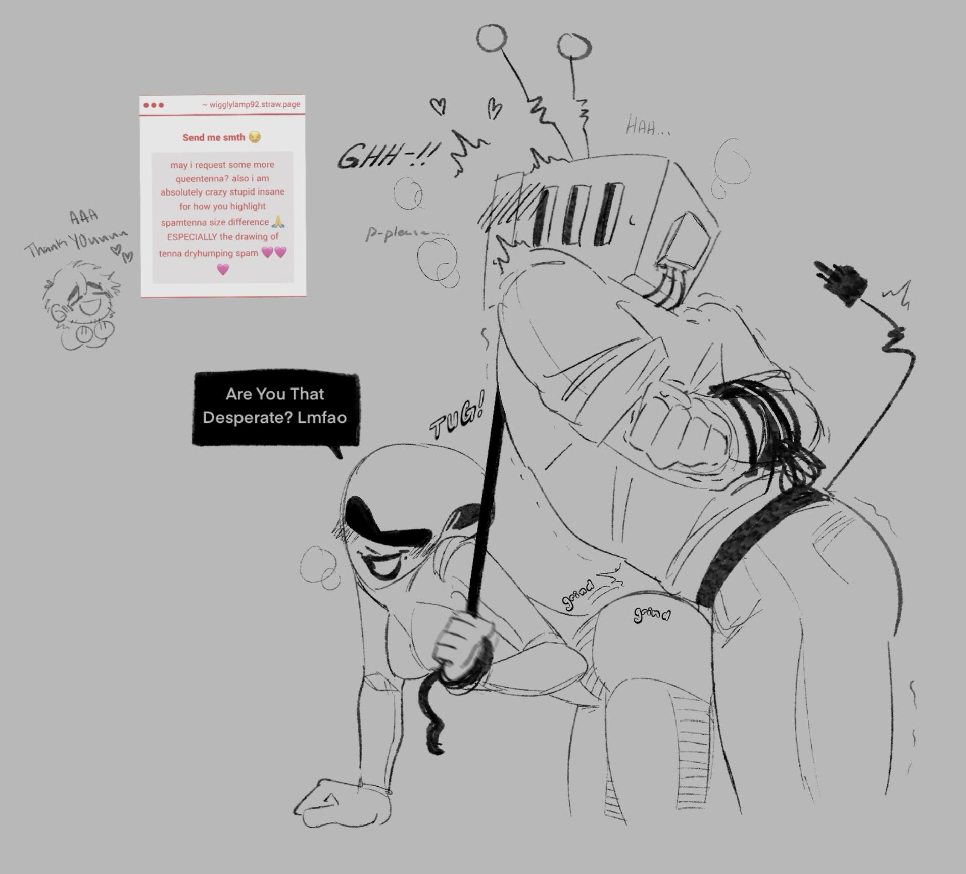 1male1female, 2d (artwork), artist request, collar, computer, deltarune, doggy style, female, male, queen (deltarune), sex, sketch, sketch page, slave, strawpage request, tenna (deltarune), toby fox, tv head, undertale (series), unknown artist, wigglylamp92, wigglylamp92 (artist)