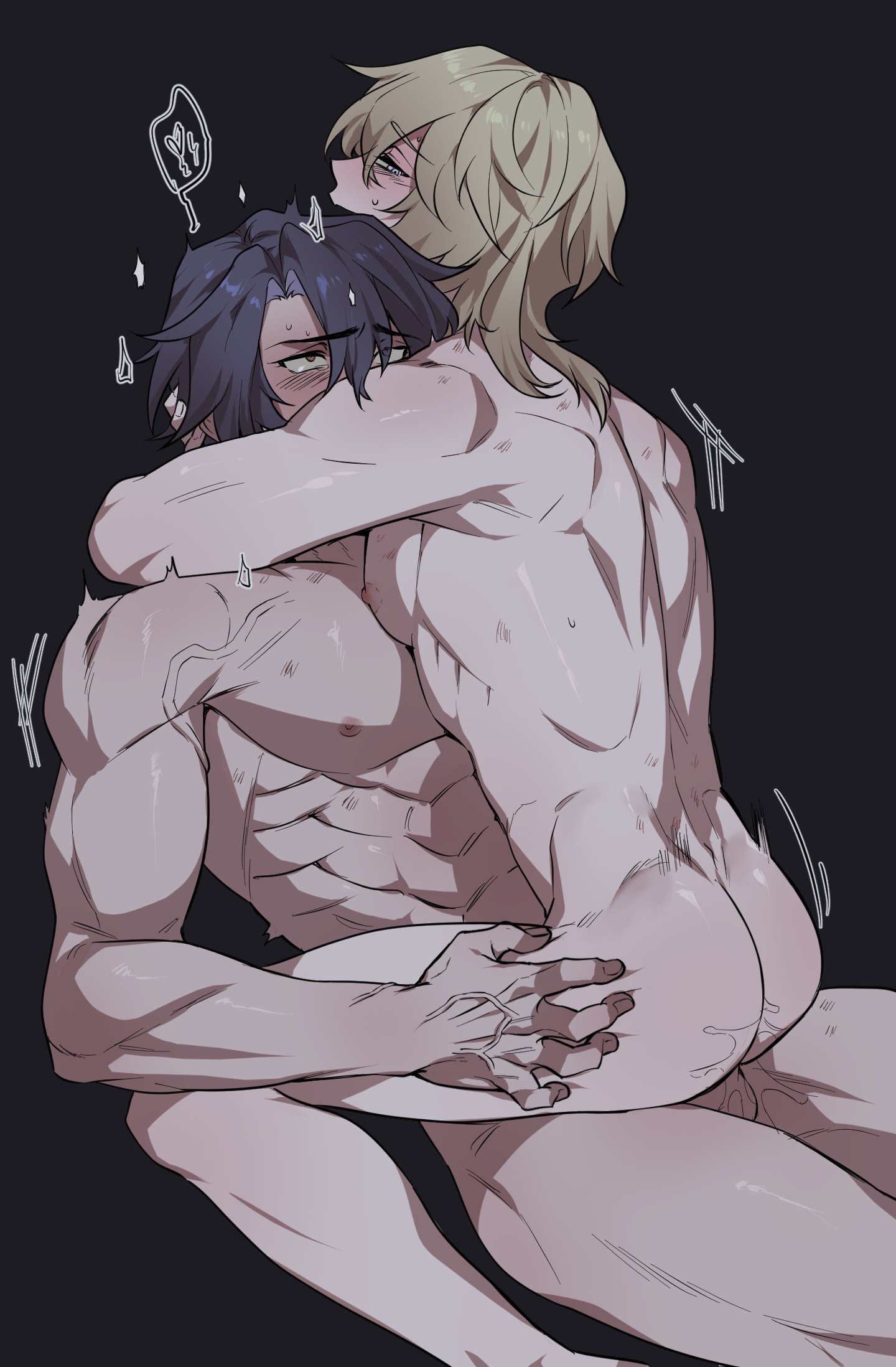 2boys, aventurine (honkai: star rail), bite mark on nipple, dr. ratio (honkai: star rail), eyes rolling back, gaeha is , gay, gay anal, gay sex, gripping ass, hickey marks, honkai: star rail, male, male only, male penetrated, male penetrating male, male/male, riding cock, riding dick, riding penis, size difference, yaoi