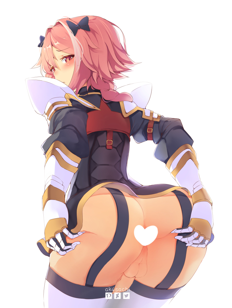 ak4sachi, anus, ass, astolfo (fate), censored, fate (series), fate/grand order, femboy, girly, male, male focus, penis, solo, trap