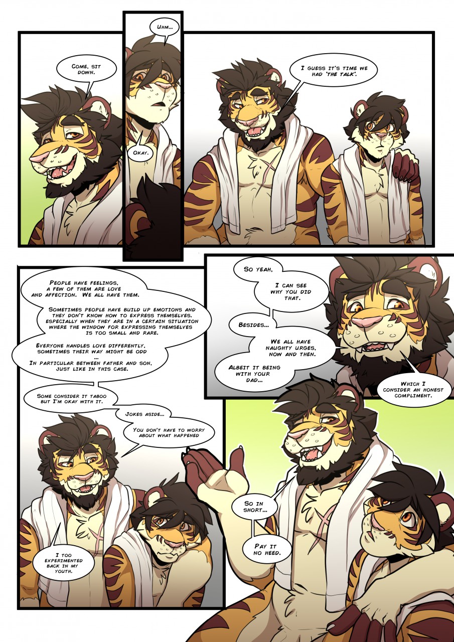 anthro baraking comic father feline male_only mammal parent son tiger