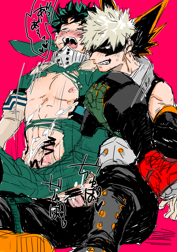 2boys, abs, anal, anal sex, ass, blonde hair, blushing, crying, cum, cum in ass, cum inside, cum on body, fucked silly, gay, green hair, izuku midoriya, katsuki bakugou, male, male only, my hero academia, naughty face, nipples, red eyes, rough sex, spiky hair, tagme, tears, yaoi