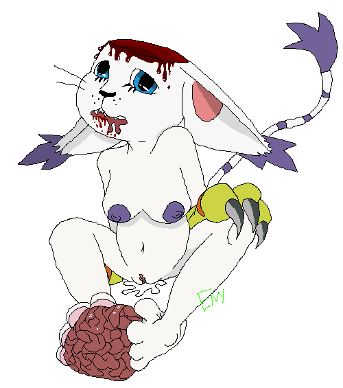 brain brainplay breasts death digimon dreamsthefox feet female foot_fetish gatomon gore no_humans orgasm paws pussy snuff solo