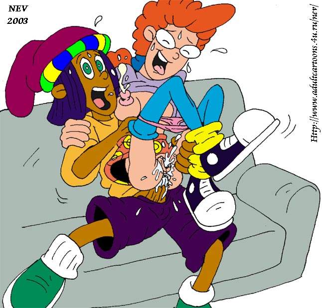 clothed_sex couch dark-skinned_male disney glasses milo_kamalani nev nipples pepper_ann pepper_ann_pearson red_hair sex