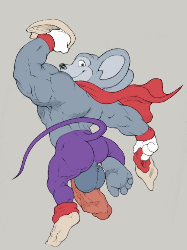 2019 anthro ass backsack ball_tuft balls barefoot big_balls big_penis bottomless clothed clothing colored einzsilverheart feet flaccid genitals glans humanoid_genitalia humanoid_penis looking_at_viewer male male_only mammal mighty_mouse mighty_mouse_(character) mouse murid murine muscular muscular_anthro muscular_male pantsless paramount_pictures penis rodent shirt simple_background solo terrytoons topwear tuft utx-shapeshifter vein veiny_penis