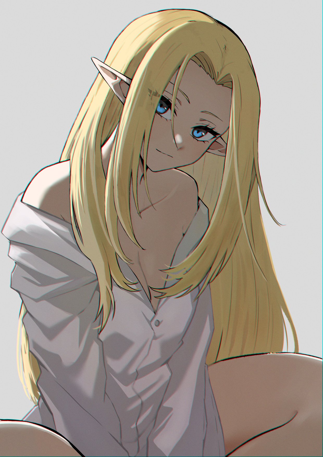 1girls, alpha (the eminence in shadow), bottomless, dress shirt, female, female only, kage no jitsuryokusha ni naritakute!, solo, solo female, tagme, the eminence in shadow