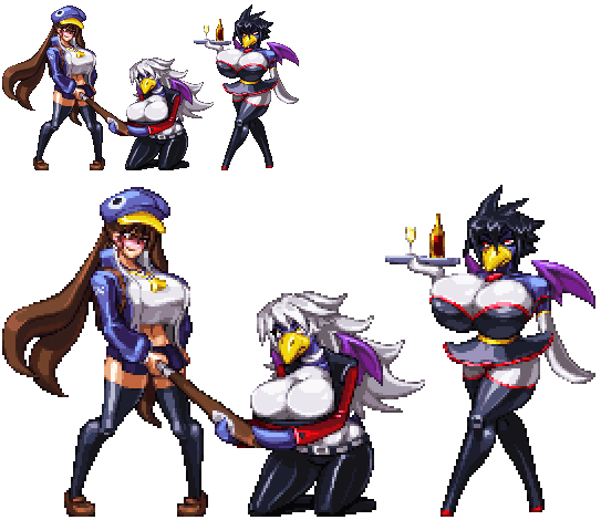 breasts disgaea disgaea_4 fenrich fuka_kazamatsuri gif large_breasts nippon_ichi_software pixel_art prinny static_gif transformation transparent_background unnoticeableperson valvatorez