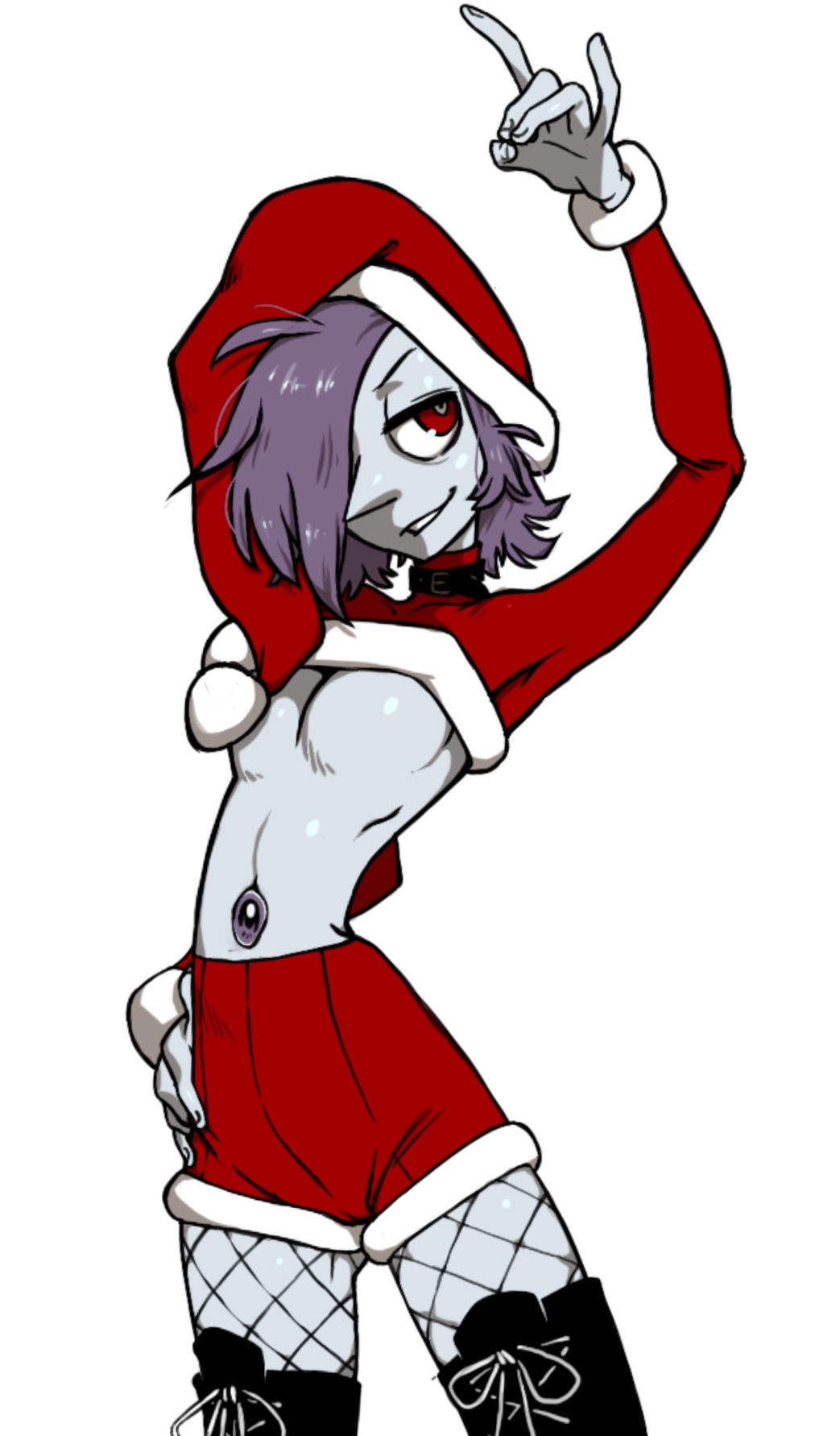 black_pearl christmas female fishnets gem gem_(species) gemsona pearl_(gem) santa_hat steven_universe