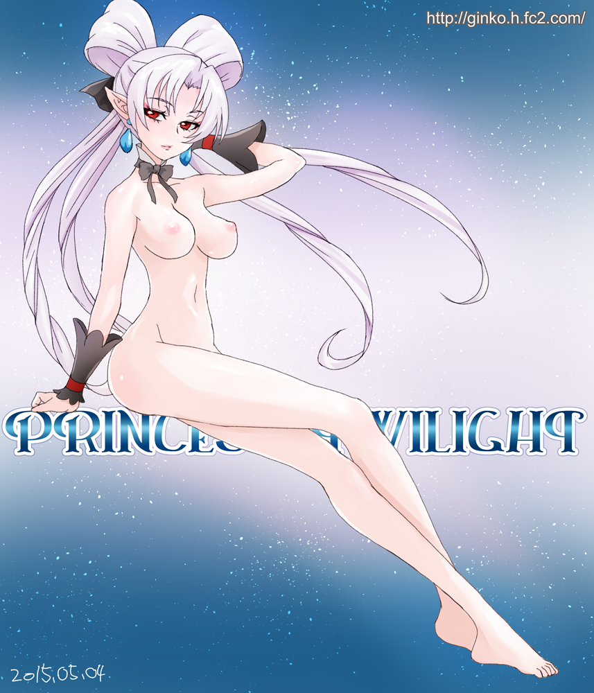 1girls 2015 areolae big_breasts breasts crossed_legs dark_magical_girl dated female ginko_(silver_fox) go!_princess_precure long_hair magical_girl nipples one_arm_up precure pretty_cure red_eyes small_breasts solo twilight_(go!_princess_precure) white_hair